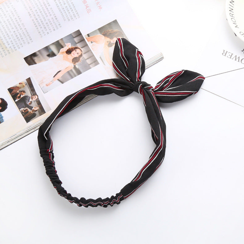 Big bow tie bunny ears headband