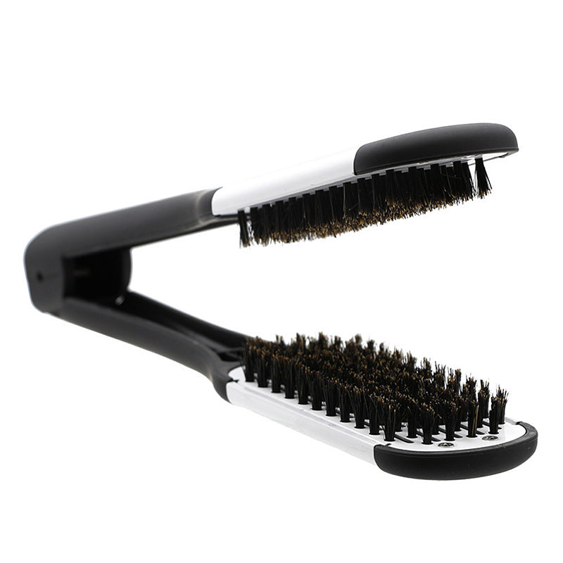 Hairdressing V-Shaped Splint Comb, Bristles, Hair Smoothing Comb