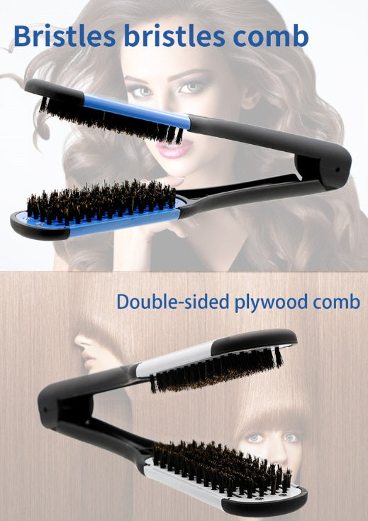 Hairdressing V-Shaped Splint Comb, Bristles, Hair Smoothing Comb