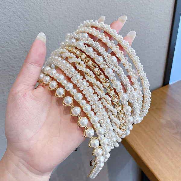 Thin pearl headband