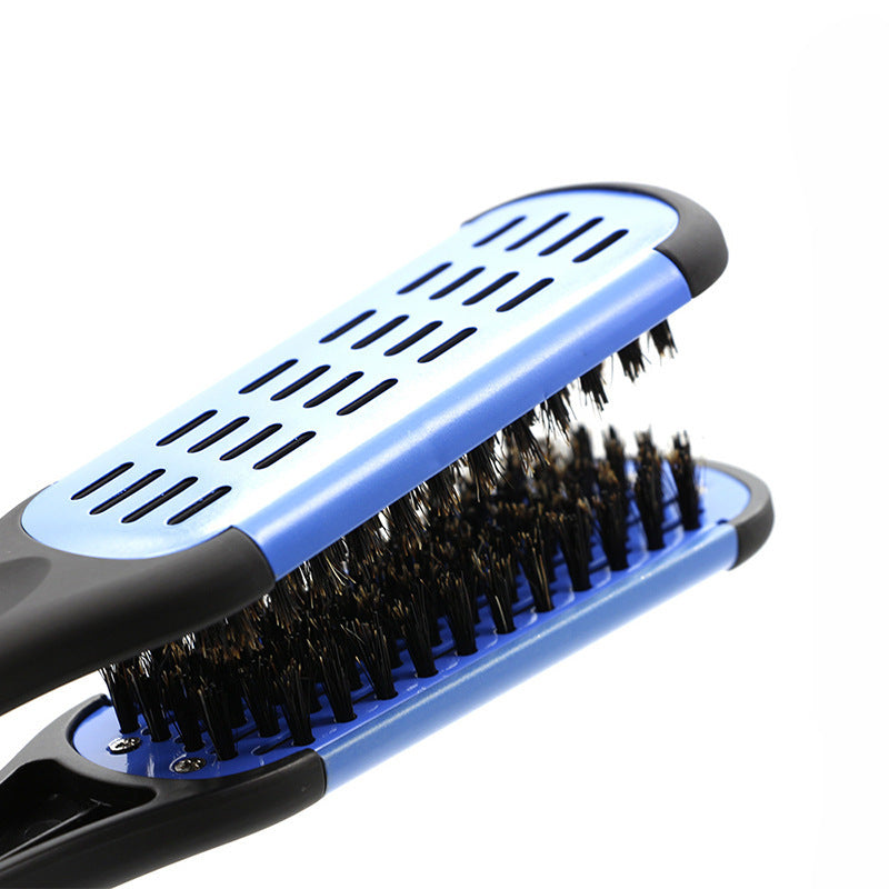 Hairdressing V-Shaped Splint Comb, Bristles, Hair Smoothing Comb