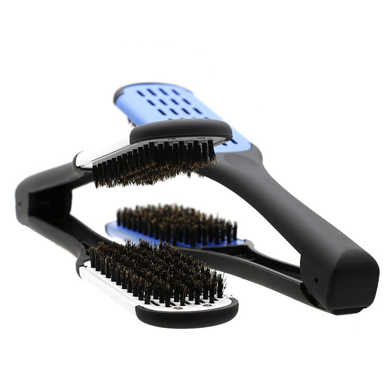 Hairdressing V-Shaped Splint Comb, Bristles, Hair Smoothing Comb