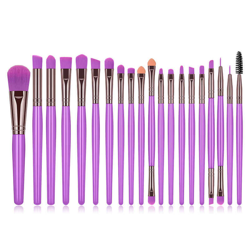 20pc Fluorescent Color Makeup Brush Set Blush Brush Powder Brush Eye Shadow Brush Lip Brush Mascara Brush